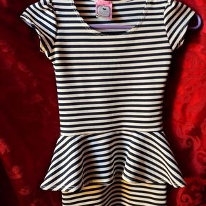 Black and white striped dress